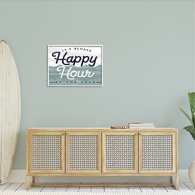 Stupell Home Decor Always Happy Hour Vintage Lake House Canvas Wall Art
