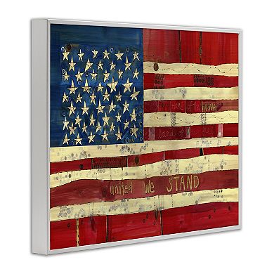 Stupell Home Decor United We Stand Independence Day American Flag Wall Art
