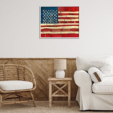 Stupell Home Decor United We Stand Independence Day American Flag Wall Art