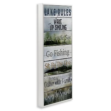 Stupell Home Decor Lake Rules Rustic Wall Art