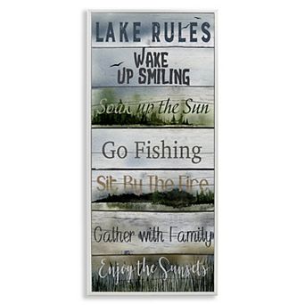 Stupell Home Decor Lake Rules Rustic Canvas Wall Decor