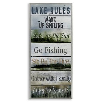 Stupell Home Decor Lake Rules Rustic Canvas Wall Decor