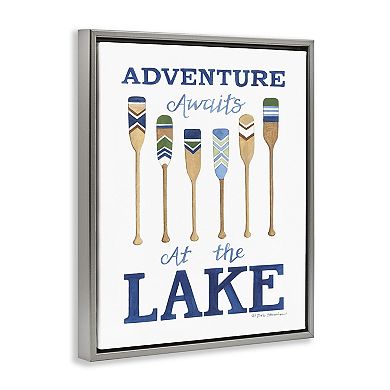 Stupell Home Decor Adventure Awaits At Lake Oars Framed Wall Art
