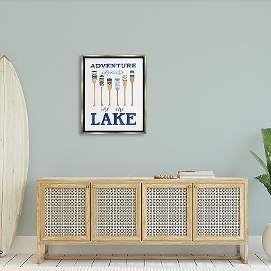 Stupell Home Decor Adventure Awaits At Lake Oars Framed Wall Art