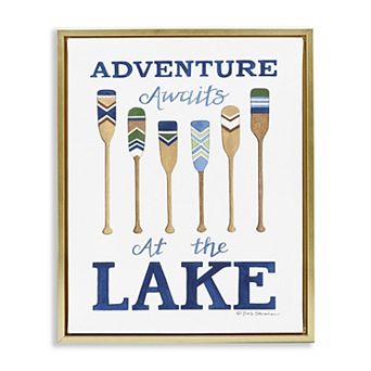 Stupell Home Decor Adventure Awaits At Lake Oars Framed Wall Art