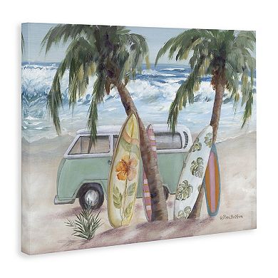 Stupell Home Decor Summer Waves Tropical Van Surfboards Wall Art