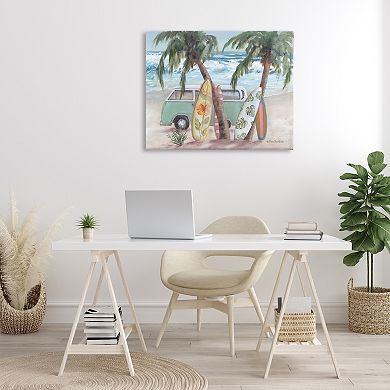Stupell Home Decor Summer Waves Tropical Van Surfboards Wall Art