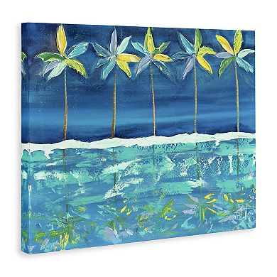 Stupell Home Decor Blue Abstract Palms Canvas Wall Art