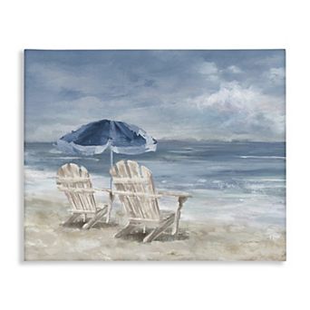 Stupell Home Decor Serene Beach Chairs Outdoor Canvas Art