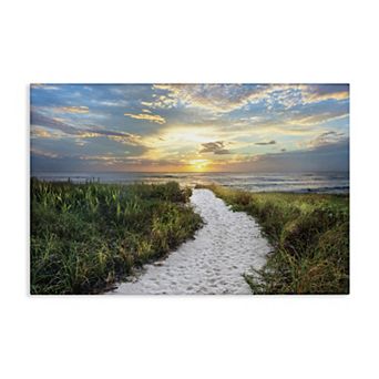 Morning Trail To Beach Canvas Wall Art