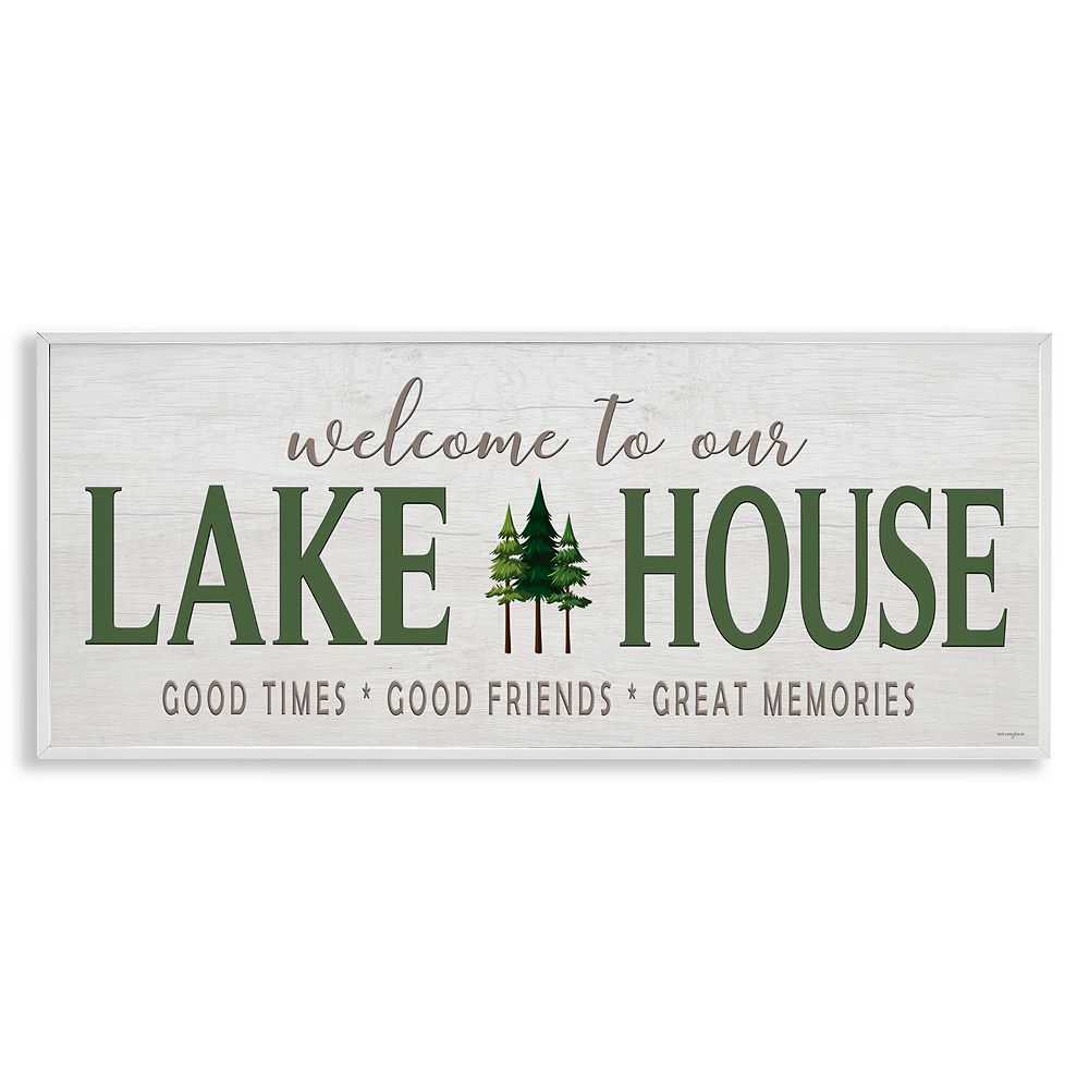 Stupell Home Decor Lake House Rustic Welcome Wall Art
