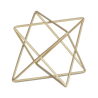 HomeRoots 6" Gold Metal Open Geometric Tabletop Sculpture
