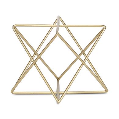 HomeRoots 6" Gold Metal Open Geometric Tabletop Sculpture