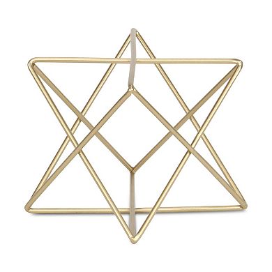 HomeRoots 6" Gold Metal Open Geometric Tabletop Sculpture