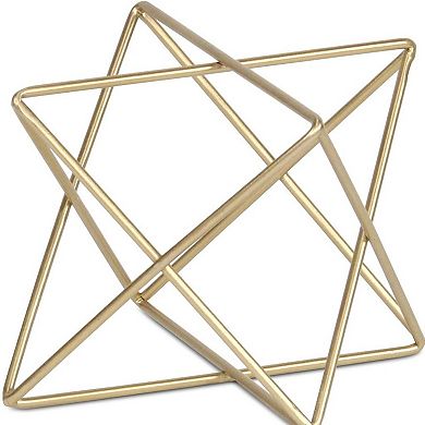 HomeRoots 6" Gold Metal Open Geometric Tabletop Sculpture