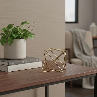HomeRoots 6" Gold Metal Open Geometric Tabletop Sculpture