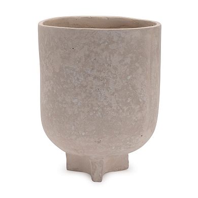 HomeRoots 7" Beige Recycled Paper Urn Table Vase