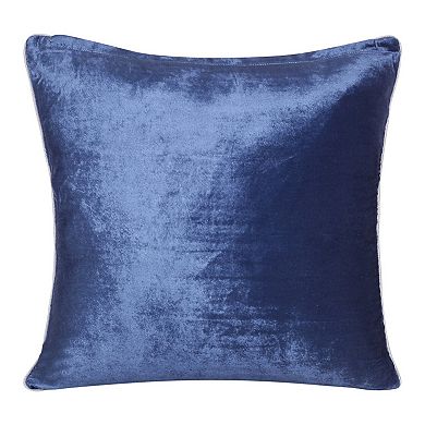 HomeRoots 20" X 20" Blue Geometric Polyester Zippered Pillow With Beads