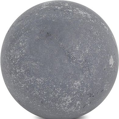 HomeRoots 6" Silver Paper Mache Hand Painted Orb Decorative Orb