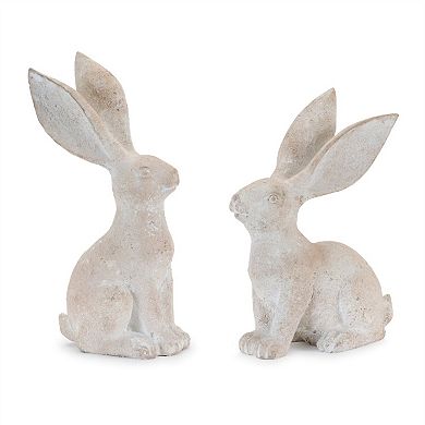 HomeRoots Set of Four Beige Resin Bunny Rabbit Figurines