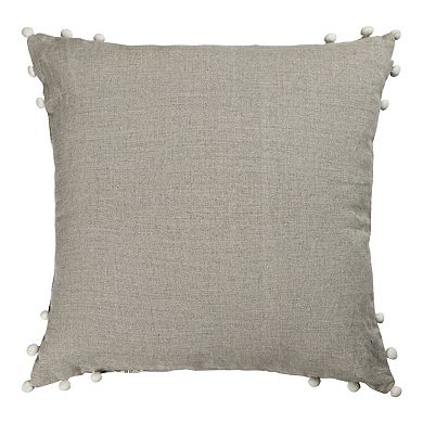HomeRoots 20" Beige and Ivory Throw Pillow with Embroidery