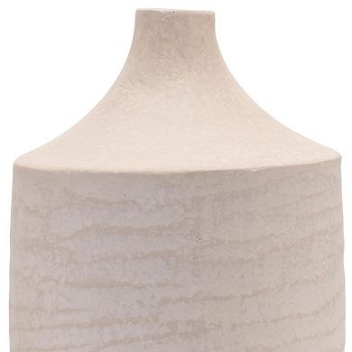 HomeRoots 18" Beige Recycled Paper Cylinder Jug Floor Vase