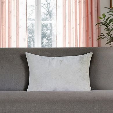 HomeRoots 16" X 24" Ivory Faux Leather Zippered Pillow