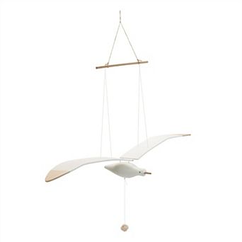 HomeRoots 37" White And Natural Hanging Seagull Decorative Sculpture