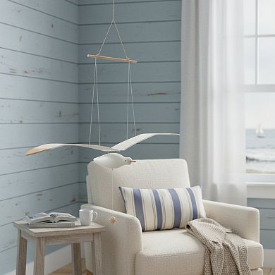 HomeRoots 37" White And Natural Hanging Seagull Decorative Sculpture