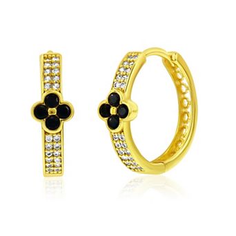 Sterling Silver Flower Hoops