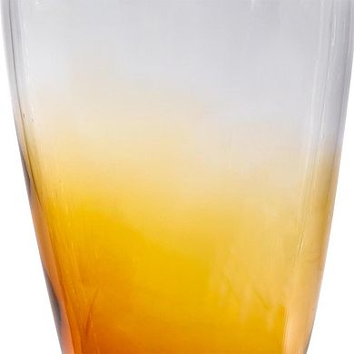 HomeRoots 19" Clear And Brown Ombre Glass Table Vase