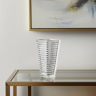 HomeRoots 11" Clear Geometric Glass Table Vase