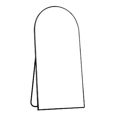 HomeRoots 71" Black Metal Arch Freestanding Framed Full Length Mirror