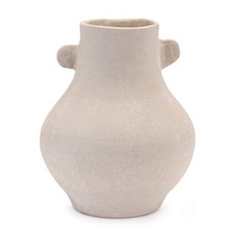 HomeRoots 10" Beige Recycled Paper Round Urn