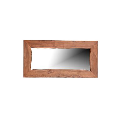 HomeRoots 24" Brown Solid Wood Live Edge Freestanding and Wall Mount Accent Mirror