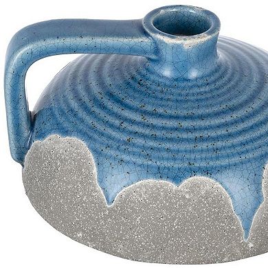 HomeRoots 4" Blue And Gray Ceramic Bud Jug Vase