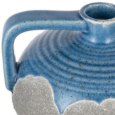 HomeRoots 4" Blue And Gray Ceramic Bud Jug Vase