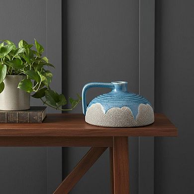 HomeRoots 4" Blue And Gray Ceramic Bud Jug Vase