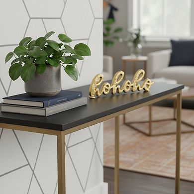 HomeRoots 9" Gold Cast Iron Christmas Tabletop Sign