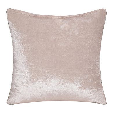 HomeRoots 20" X 20" Pink Geometric Polyester Zippered Pillow With Beads