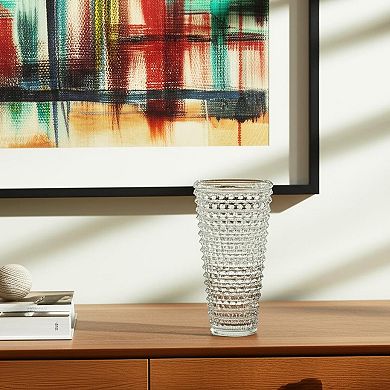 HomeRoots 11" Clear Round Glass Table Vase