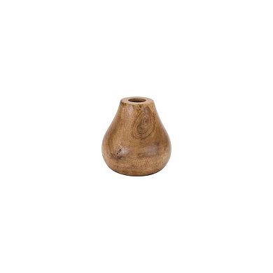 HomeRoots Set of Three Natural Wood Bud Table Vases