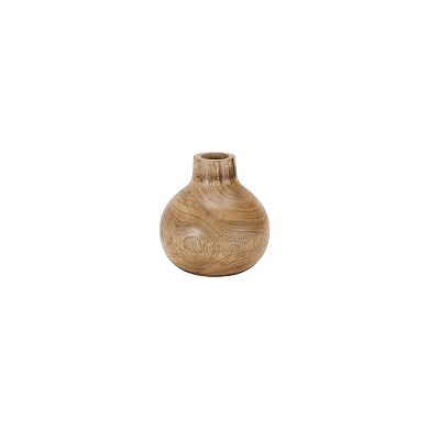 HomeRoots Set of Three Natural Wood Bud Table Vases