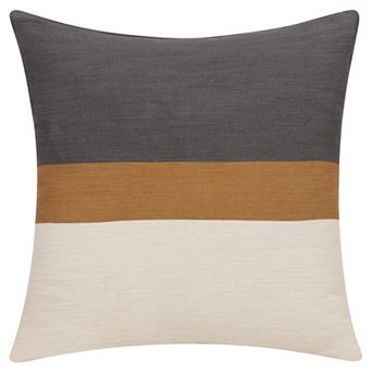 HomeRoots 20" X 20" Brown Striped Cotton Zippered Pillow