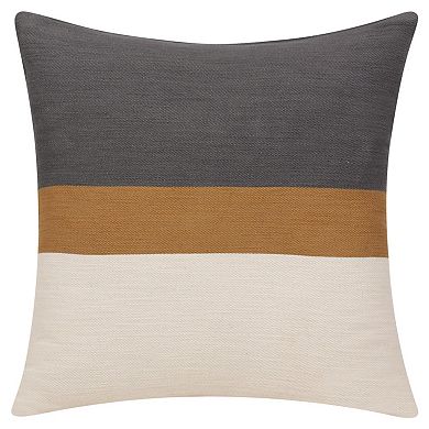 HomeRoots 20" X 20" Brown Striped Cotton Zippered Pillow