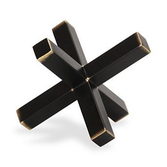 HomeRoots 8" Black Metal Hand Painted Decorative Jack