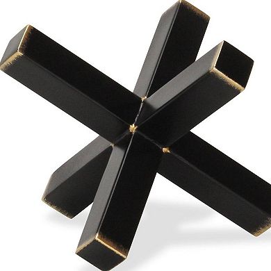 HomeRoots 8" Black Metal Hand Painted Decorative Jack