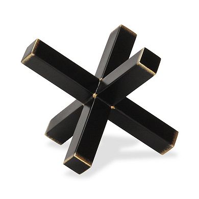 HomeRoots 8" Black Metal Hand Painted Decorative Jack