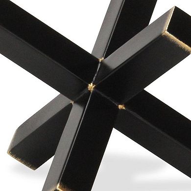 HomeRoots 8" Black Metal Hand Painted Decorative Jack