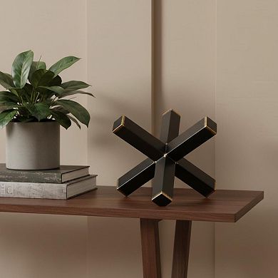 HomeRoots 8" Black Metal Hand Painted Decorative Jack